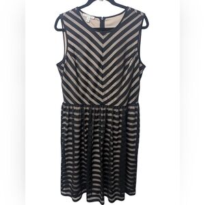 London Times Black and Tan Sleeveless Dress